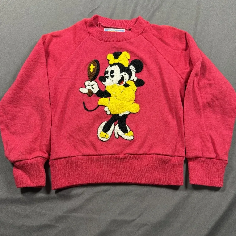 Disney Vintage 80s Sunday Comics Minnie Mouse Crewneck Longsleeve 4T/5T RARE‎